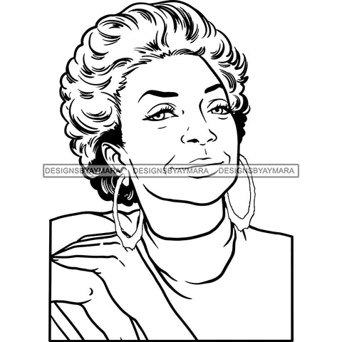 Adult Woman Older Lady Classy Mature Elderly Grey Hair Pretty Grandma SVG Cutting Files For Silhouette Cricut and More!