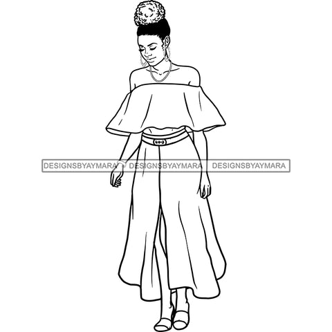 Afro Sexy Woman Mature Nubian Classy Flawless Puffy Up Do Hairstyle B/W SVG JPG PNG Designs Cricut Silhouette Cut Cuttings