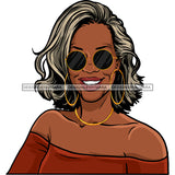 Afro Sexy Woman Mature Portrait Nubian Classy Flawless Sunglasses Grey Wavy Hairstyle SVG JPG PNG Designs Cricut Silhouette Cut Cuttings