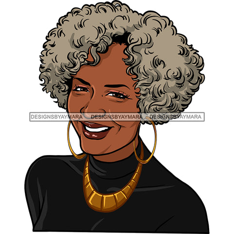 Adult Woman Older Lady Classy Mature Elderly Grey Hair Beautiful Grandma SVG Cutting Files For Silhouette Cricut and More!