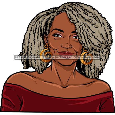 Afro Woman Mature Portrait Nubian Classy Flawless Black Magic Grey Afro Hairstyle SVG JPG PNG Designs Cricut Silhouette Cut Cuttings