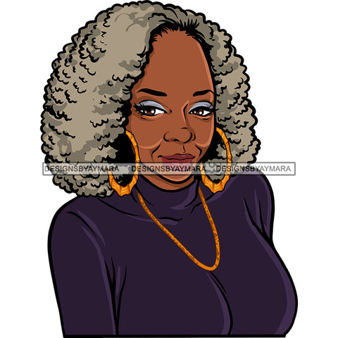 Adult Woman Older Lady Classy Mature Elderly Grey Hair Beautiful Grandma SVG Cutting Files For Silhouette Cricut and More!