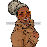 Afro Woman Mature Portrait Nubian Classy Flawless Hoop Earrings Glasses Grey Puffy Up Do Hairstyle SVG JPG PNG Designs Cricut Silhouette Cut Cuttings
