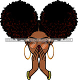 Black Woman Praying Face Golden Gold Earrings Sunglasses Glasses Pray Hands Curly Hairs Hair Classy Mature Girl Magic Melanin Nubian African American Lady SVG JPG PNG Vector Clipart Cricut Silhouette Cut Cutting