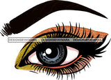 Woman Blue Eye Beautiful Close Up Eyelashes Makeup Eyeshadow Beauty Symbol Glamour SVG PNG JPG Cutting Files For Silhouette Cricut