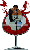 Afro Couple Man Woman Glass Wine Romance In Love Splatter SVG JPG PNG Vector Clipart Cricut Silhouette Cut Cutting