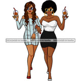 Best Friends Drinks Besties 2 Ladies JPG PNG  Clipart Cricut Silhouette Cut Cutting
