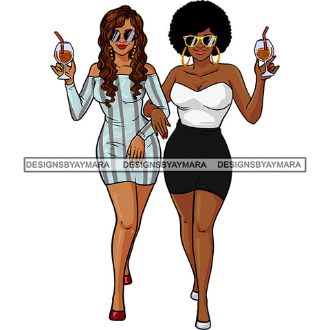 Best Friends Drinks Besties 2 Ladies JPG PNG  Clipart Cricut Silhouette Cut Cutting