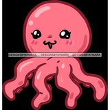 Smiling Pink Octopus JPG PNG  Clipart Cricut Silhouette Cut Cutting