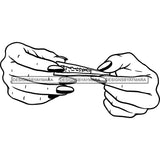 Woman Hands Rolling Joint Blunt Weed Marijuana Grass Cannabis Medicinal Drug B/W SVG JPG PNG Vector Clipart Cricut Silhouette Cut Cutting