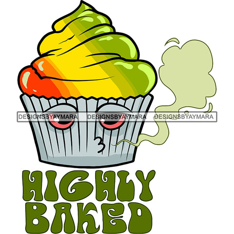 Rasta Cupcake Stoned High Smoking Recreational Medicinal Relaxing Banner Logo SVG JPG PNG Vector Clipart Cricut Silhouette Cut Cutting