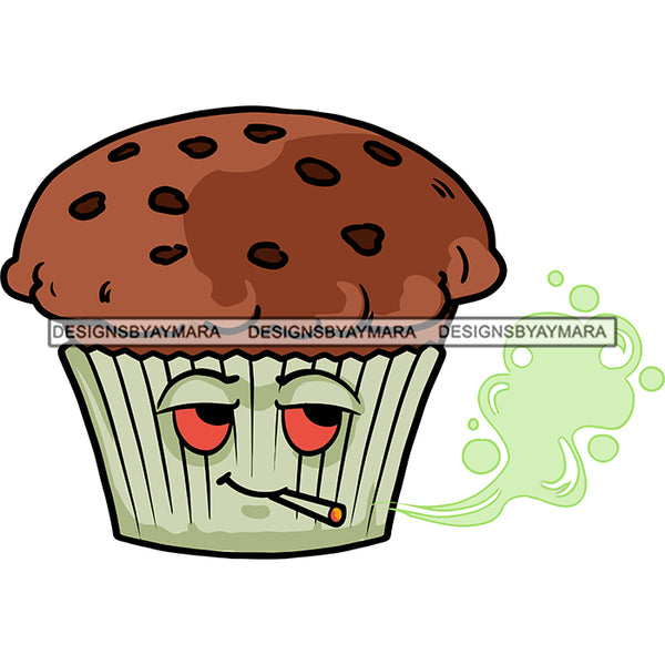 Baked Muffin Stoned High Smoking Recreational Medicinal Relaxing Banner Logo SVG JPG PNG Vector Clipart Cricut Silhouette Cut Cutting