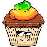Stoned Baked Cupcake Rasta Marijuana Weed Recreational Rastafarian Logo SVG JPG PNG Vector Clipart Cricut Silhouette Cut Cutting