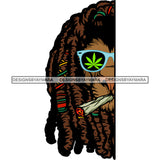 Lion Half Head Rasta Dreadlocks Marijuana Leaves Sunglasses Smoking Weed Animal SVG JPG PNG Vector Clipart Cricut Silhouette Cut Cutting