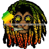Rasta Lion Head Marijuana Leaves Sunglasses Smoking Weed Rastafarian Smoke SVG JPG PNG Vector Clipart Cricut Silhouette Cut Cutting