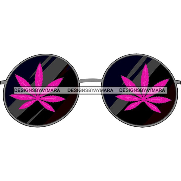 Marijuana Leaves Round Hippie Sunglasses Pot Weed Grass 420 Cannabis Culture SVG JPG PNG Vector Clipart Cricut Silhouette Cut Cutting