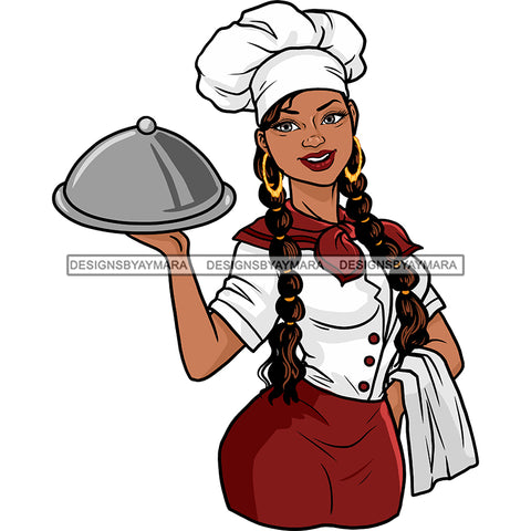 Woman Chef Serving JPG PNG  Clipart Cricut Silhouette Cut Cutting