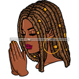 Black Woman Praying With Locs Sister Locs JPG PNG  Clipart Cricut Silhouette Cut Cutting