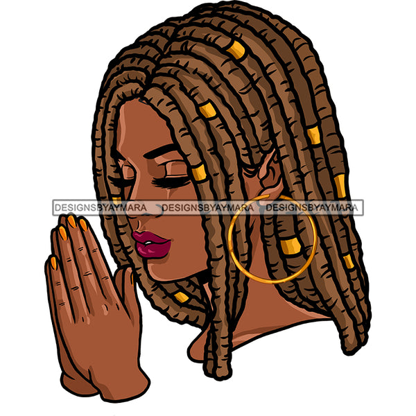Black Woman Praying With Locs Sister Locs JPG PNG  Clipart Cricut Silhouette Cut Cutting