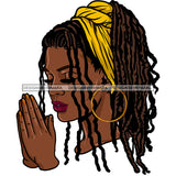 Black Woman Praying With Locs Sister Locs JPG PNG  Clipart Cricut Silhouette Cut Cutting