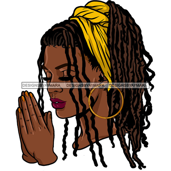 Black Woman Praying With Locs Sister Locs JPG PNG  Clipart Cricut Silhouette Cut Cutting
