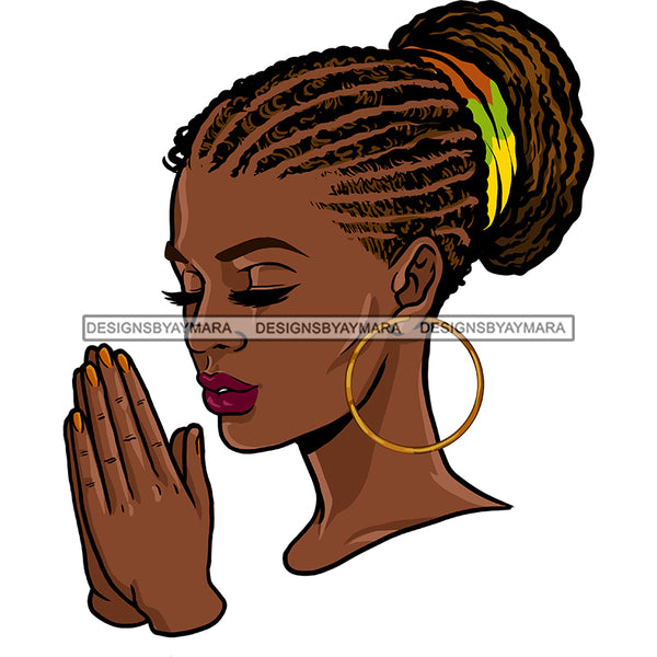 Black Woman Praying With Locs Sister Locs JPG PNG  Clipart Cricut Silhouette Cut Cutting