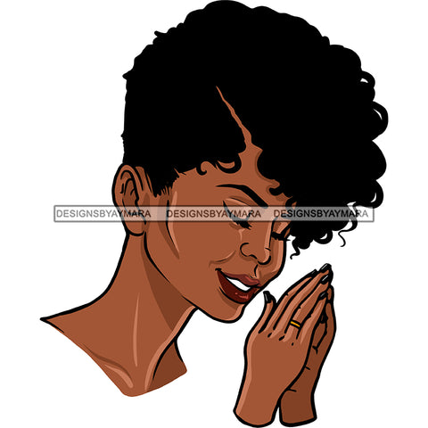 Black Woman Praying  JPG PNG  Clipart Cricut Silhouette Cut Cutting