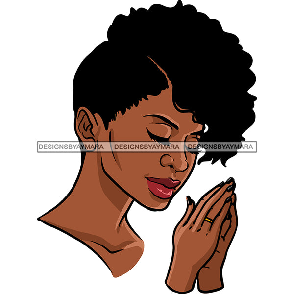 Black Woman Praying  JPG PNG  Clipart Cricut Silhouette Cut Cutting