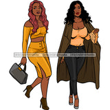 2 Ladies Stepping Out Split Gold Skirt JPG PNG  Clipart Cricut Silhouette Cut Cutting