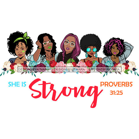 She Is Strong 4 Black Women  SVG JPG PNG Vector Clipart Cricut Silhouette Cut Cutting