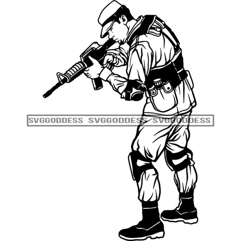 Soldier With Gun 11 Military SVG JPG PNG Vector Clipart Cricut Silhouette Cut Cutting1
