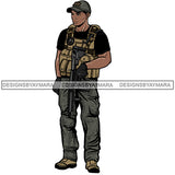 Solider Military In Gear Gun   JPG PNG  Clipart Cricut Silhouette Cut Cutting