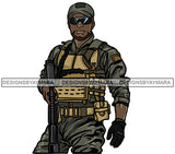 Solider Military In Gear Gun  JPG PNG  Clipart Cricut Silhouette Cut Cutting