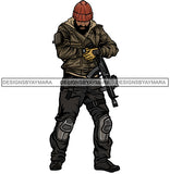 Solider Military In Gear Gun Skull Cap  JPG PNG  Clipart Cricut Silhouette Cut Cutting