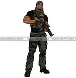 Solider Military In Gear Gun   JPG PNG  Clipart Cricut Silhouette Cut Cutting