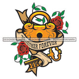 Together Forever Yellow Hand Bag Golden Gold Key Red Rosses Flowers Leaves Leaf Rose SVG PNG JPG Cut Files For Silhouette Cricut and More!