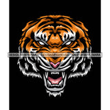 Tiger Bengal Face Growling Animal Wild Mammal Jungle Aggressive Beast Designs For T-Shirt and Other Products SVG PNG JPG Cutting Files For Silhouette Cricut and More!