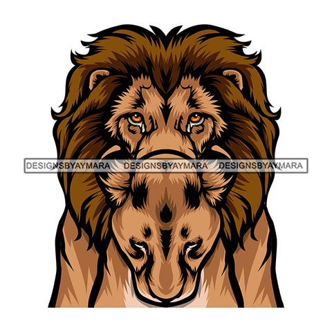 Yellow Eyes Brown Lion Dangerous Scary Animals Animal Roar Female Lioness SVG JPG PNG Vector Clipart Cricut Silhouette Cut Cutting