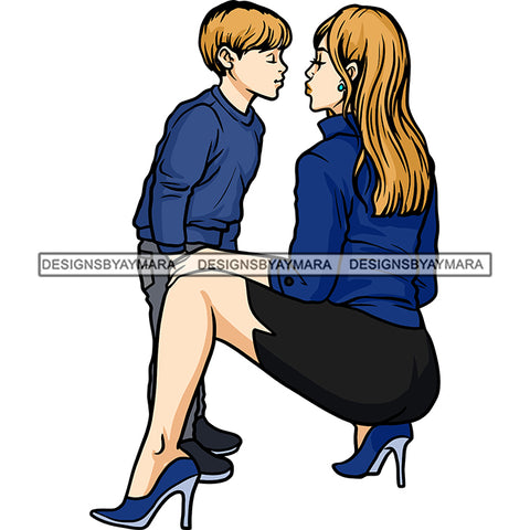 Happy Mother's Day Beautiful Woman Mom Child Son Parenting True Love SVG JPG PNG Vector Clipart Cricut Silhouette Cut Cutting