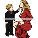 Gorgeous White Mother Son Touching Face True Love Family Together Motherhood SVG JPG PNG Vector Clipart Cricut Silhouette Cut Cuttingn