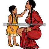 Gorgeous Mother Daughter Touching Face Loving Gesture Family Motherhood SVG JPG PNG Vector Clipart Cricut Silhouette Cut Cuttingn