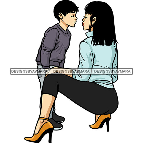 Happy Mother's Day Beautiful Woman Mom Child Son Loving Family True Love SVG JPG PNG Vector Clipart Cricut Silhouette Cut Cutting