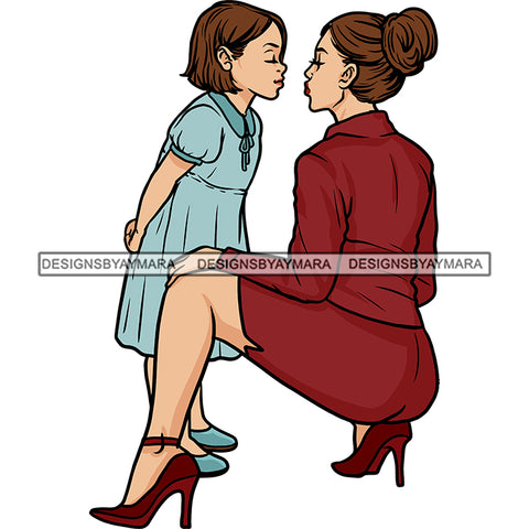 Happy Mother's Day Beautiful Woman Mom Child Daughter Parenthood True Love SVG JPG PNG Vector Clipart Cricut Silhouette Cut Cutting