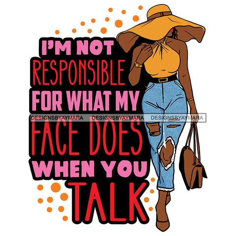 Afro Beautiful Sexy Woman Life Quotes Sarcastic Melanin Nubian Fashion Hat Purse SVG PNG JPG Cutting Files Silhouette Cricut More