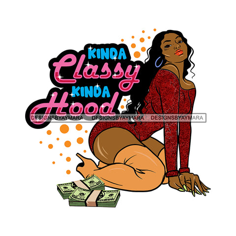 Afro Beautiful Sexy Woman Life Quotes Classy Hood Hoop Earrings Long Curly Hairstyle SVG PNG JPG Cutting Files Silhouette Cricut More