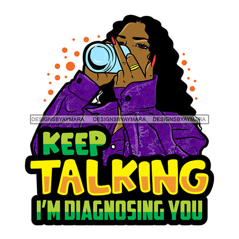 Afro Beautiful Woman Life Quotes Sarcastic Showing Finger Long Curly Hairstyle SVG PNG JPG Cutting Files Silhouette Cricut More