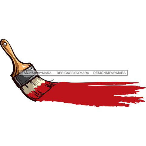 Paint Brush Red Paint SVG JPG PNG Vector Clipart Cricut Silhouette Cut Cutting1