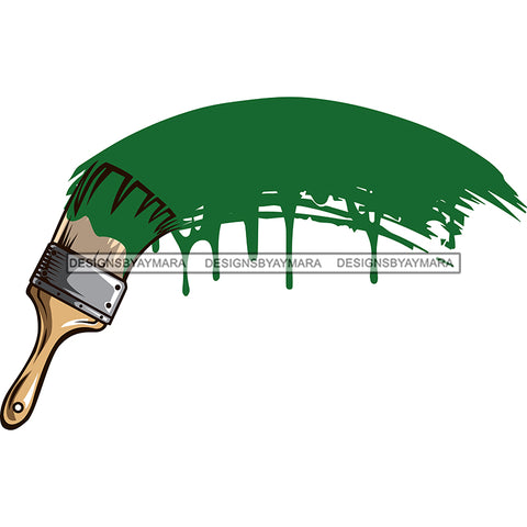 Paint Brush Green Paint SVG JPG PNG Vector Clipart Cricut Silhouette Cut Cutting1