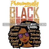 Phenomenally Black Queen SVG JPG PNG Vector Clipart Cricut Silhouette Cut Cutting1