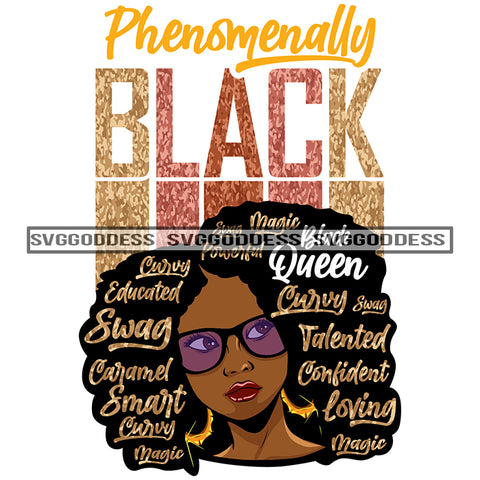 Phenomenally Black Queen SVG JPG PNG Vector Clipart Cricut Silhouette Cut Cutting1